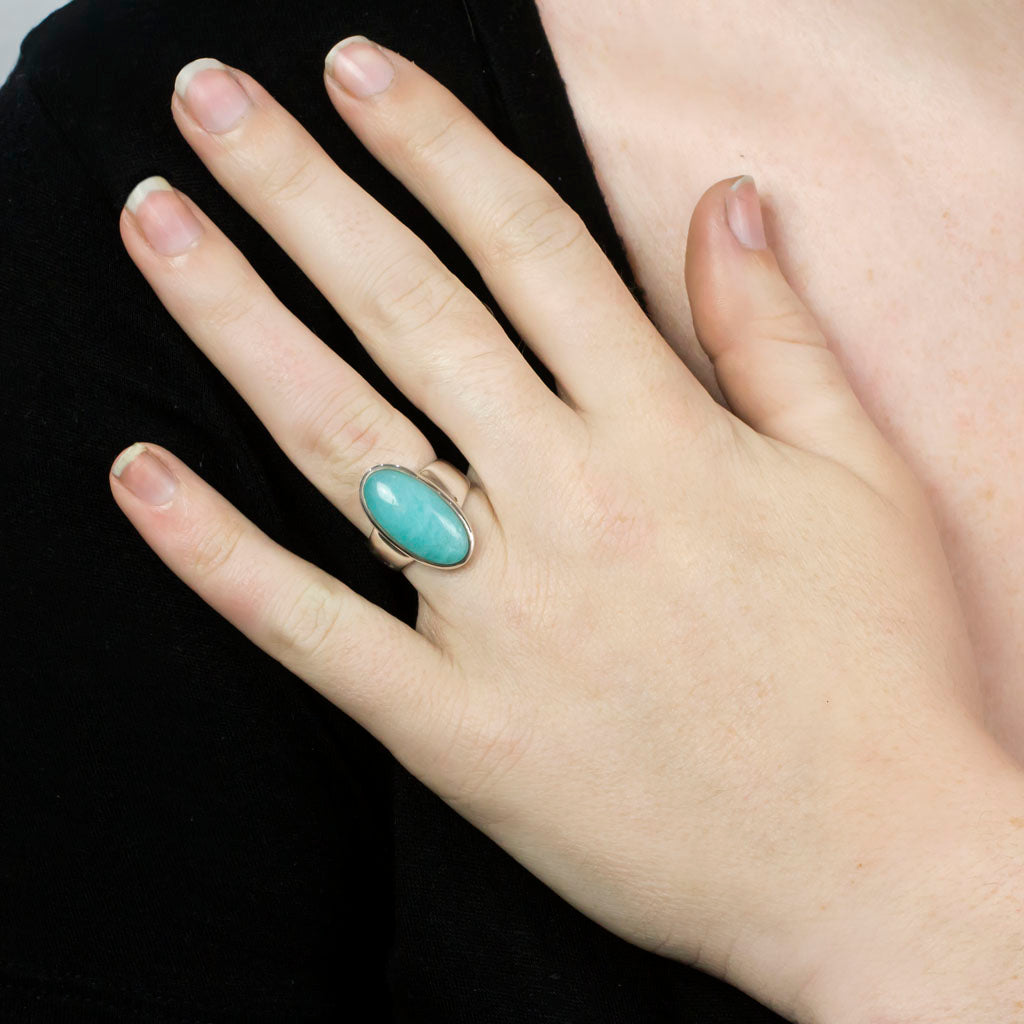 Amazonite Ring on Model