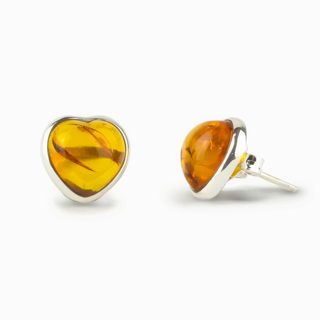 Amber on sale heart earrings