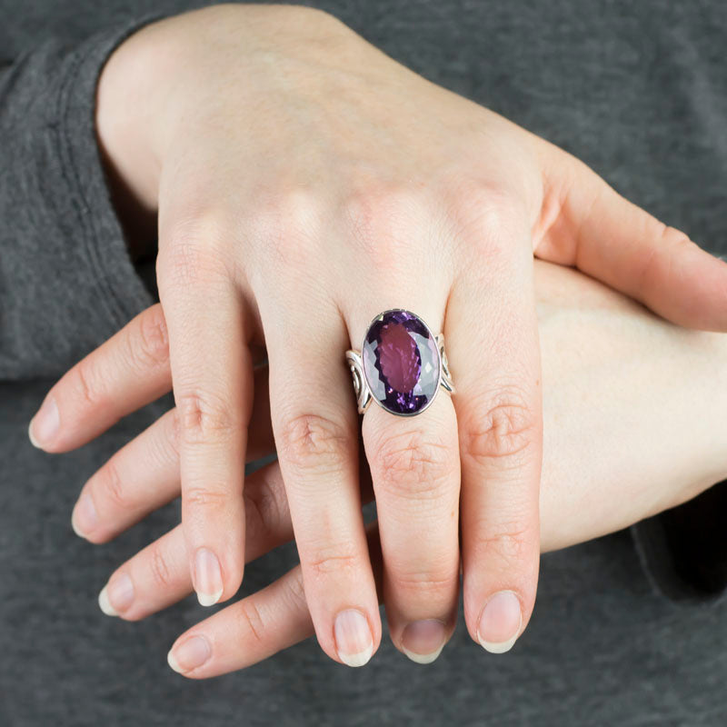 Amethyst Ring on Model