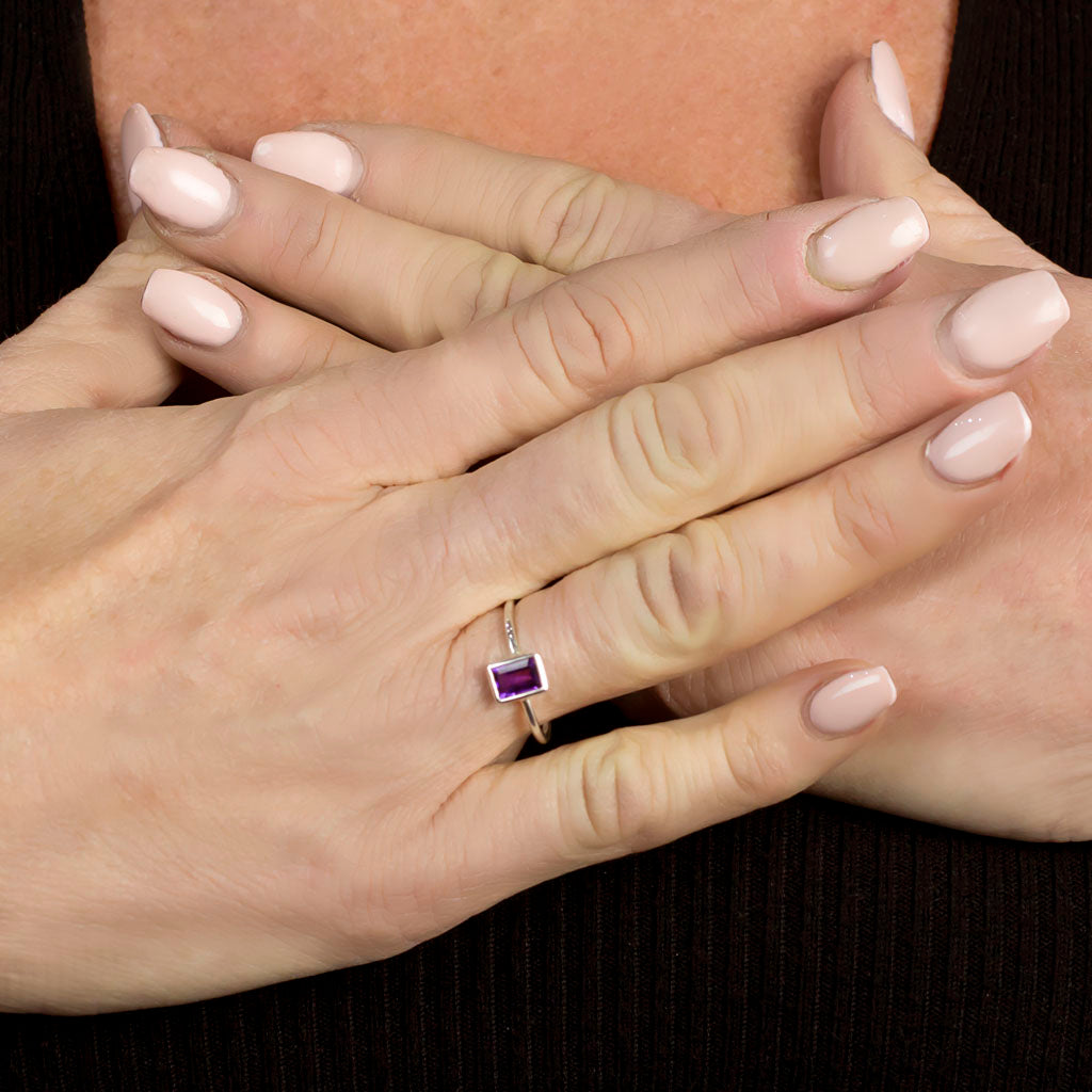Amethyst Ring on Model