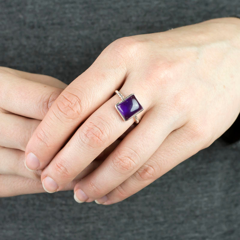 Amethyst Ring on Model