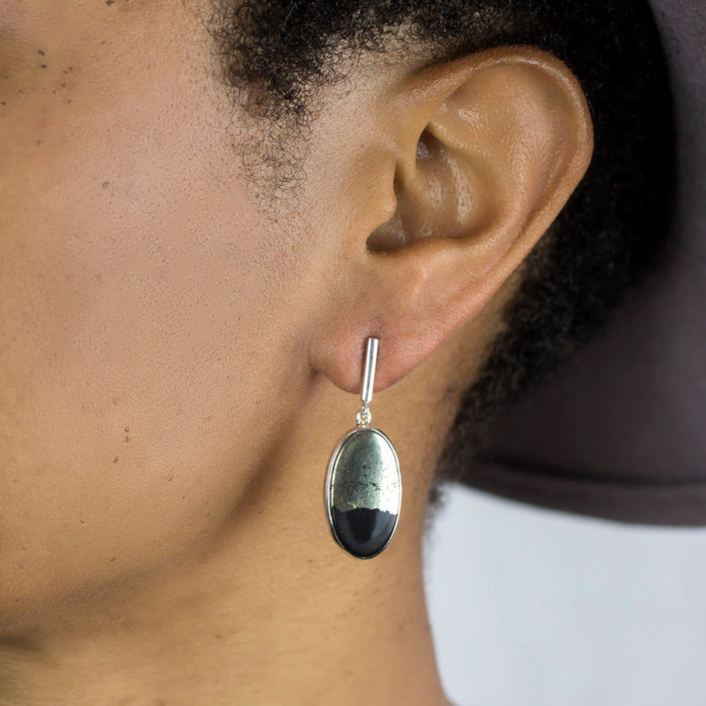 Apache Gold Drop Earrings on Model