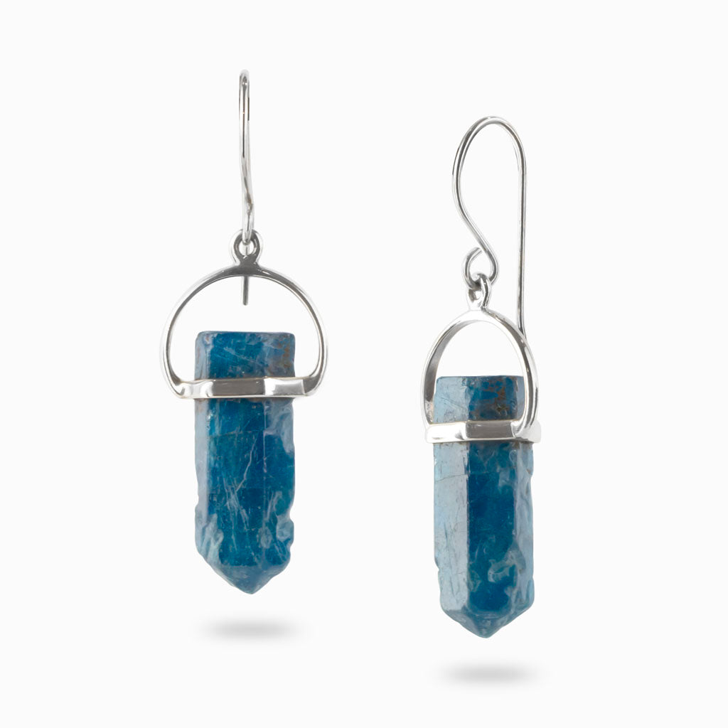 Lazer-cut Apatite Drop Earrings