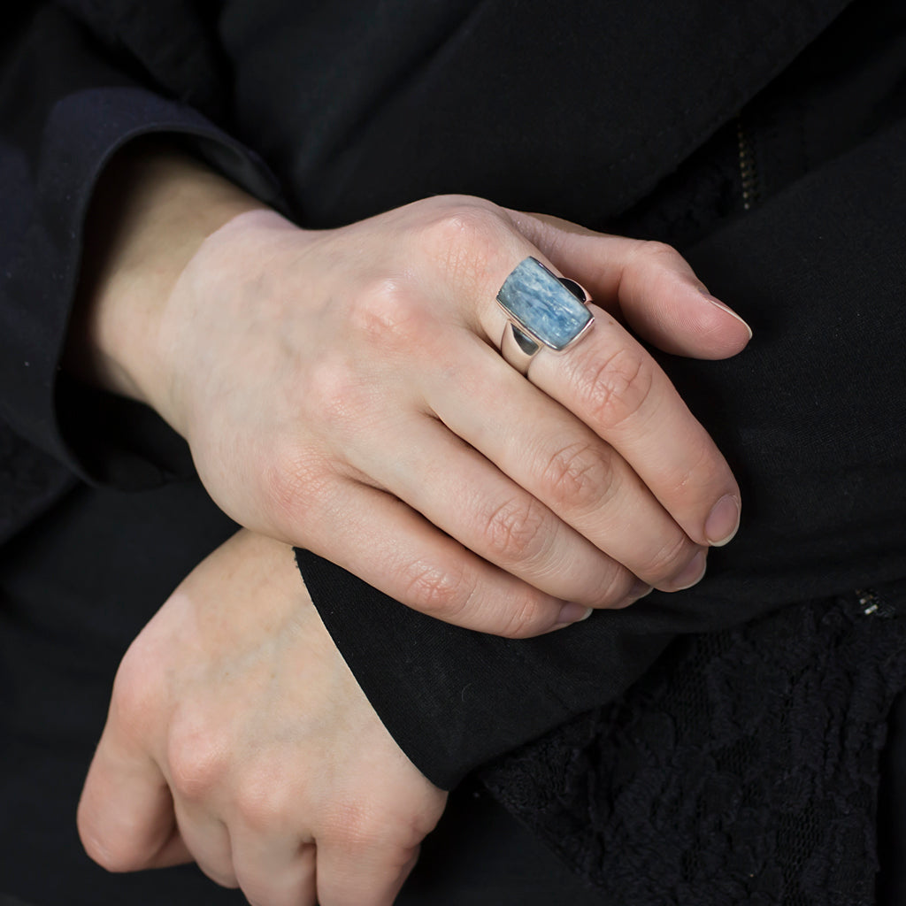 Aquamarine Ring on model