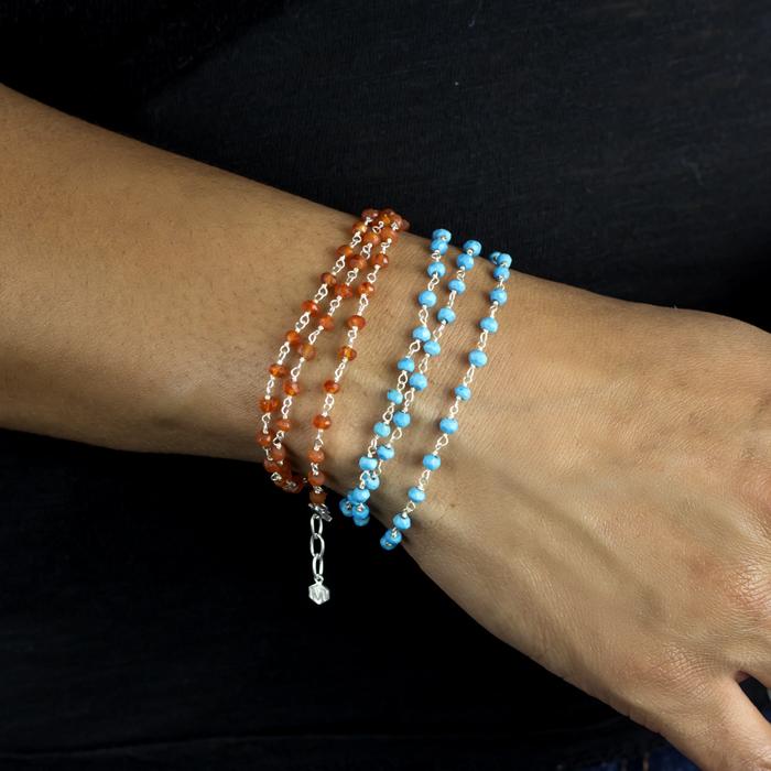 Carnelian Beaded Necklace on Model