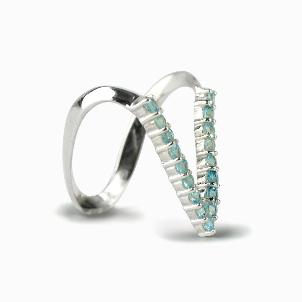 Blue Topaz V-Ring
