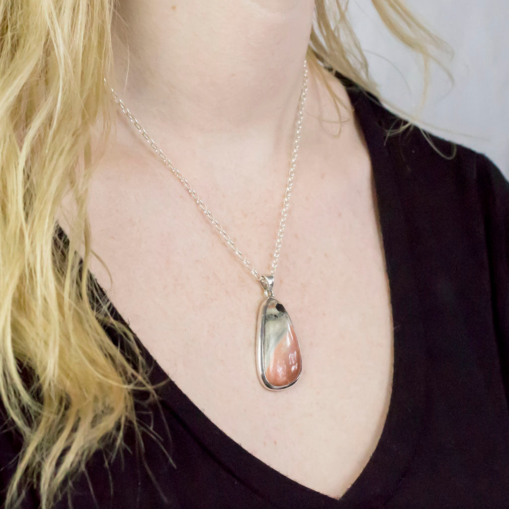 Celestobarite Necklace on Model