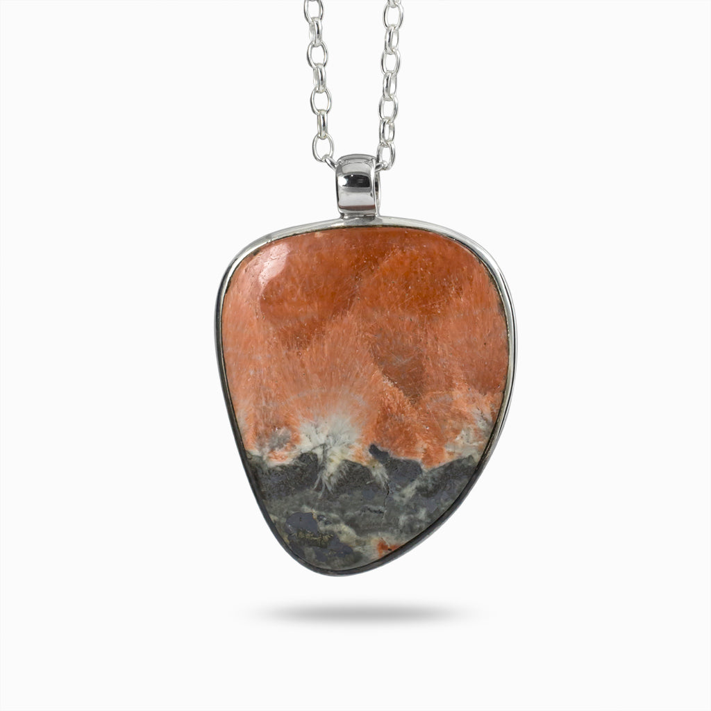 Orange white and blue Celestobarite Necklace