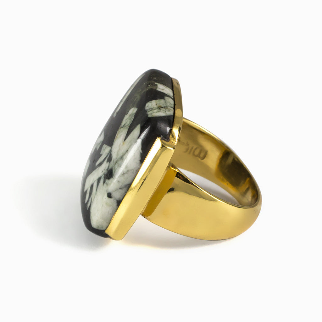 Chinese Writing Rock Ring