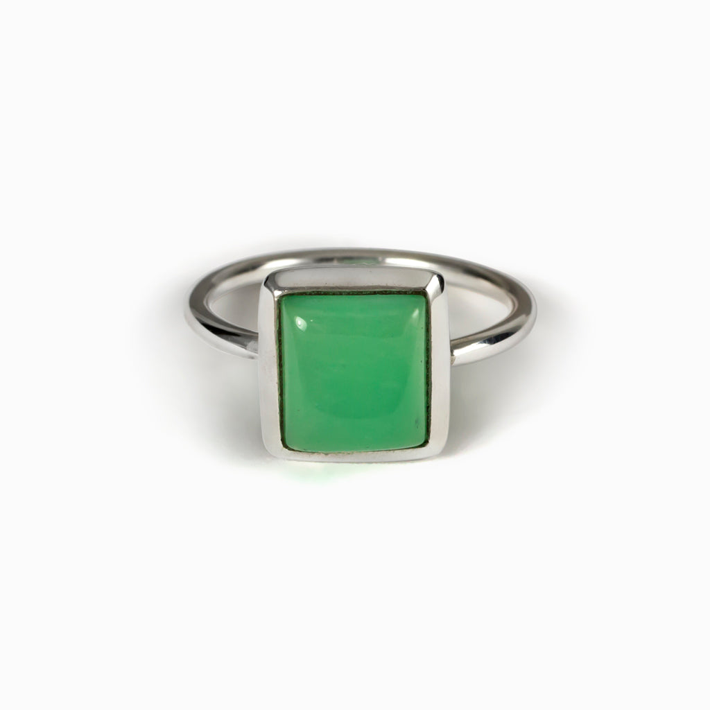 Chrysoprase hot sale mens ring