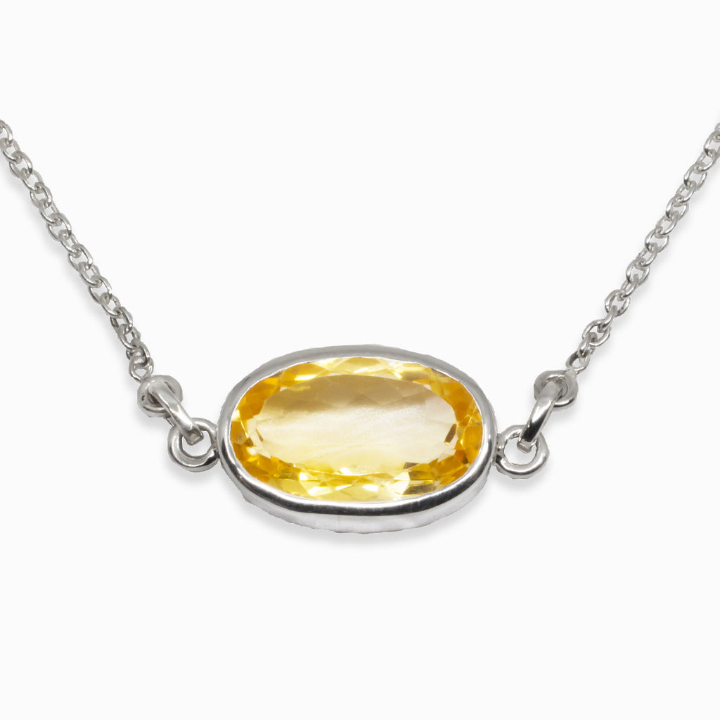 Golden Oval Faceted Citrine Bracelet Made In Earth