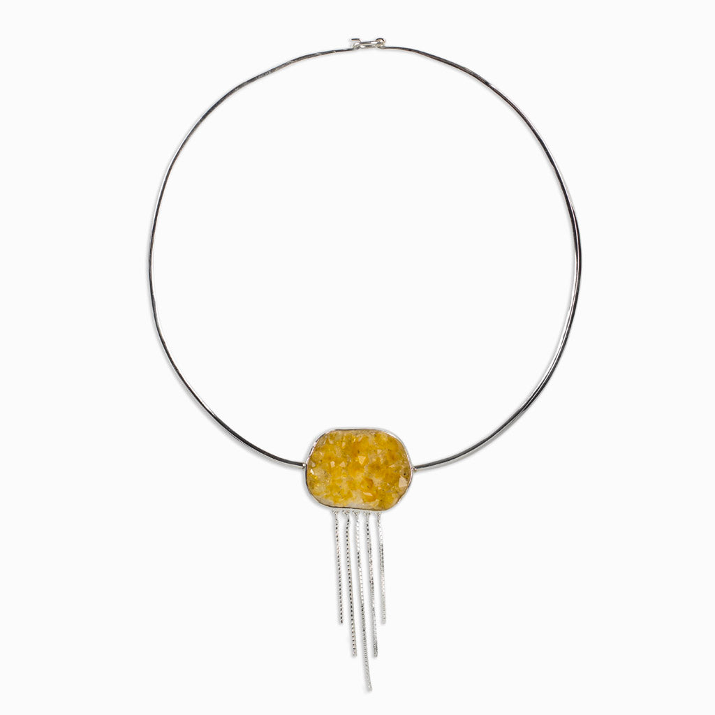 Citrine Druzy Choker Necklace