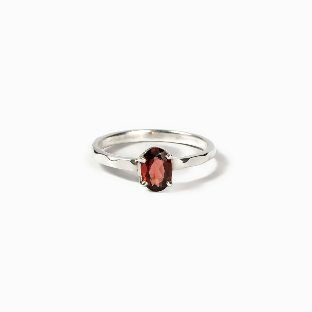 Red Garnet Ring Made in Earth