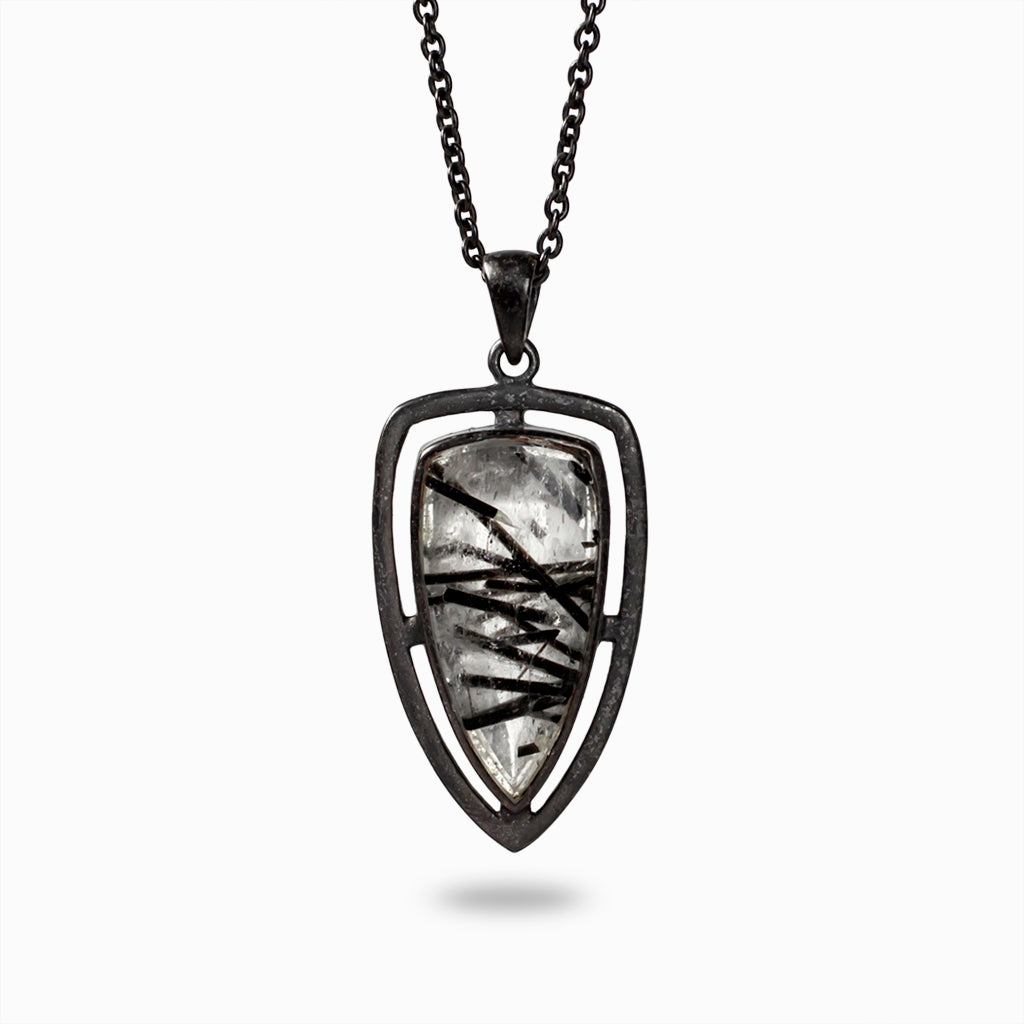 Halo Collection: Tourmalinated Quartz Necklace