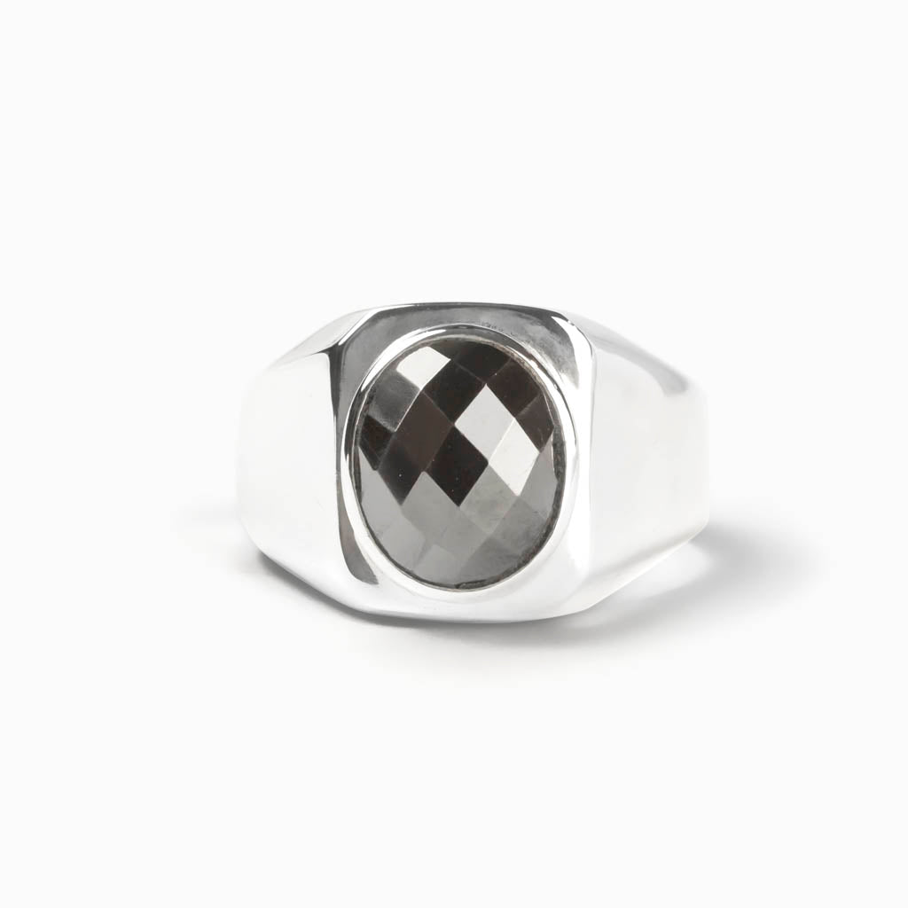 Black Hematite Ring Made in Earth