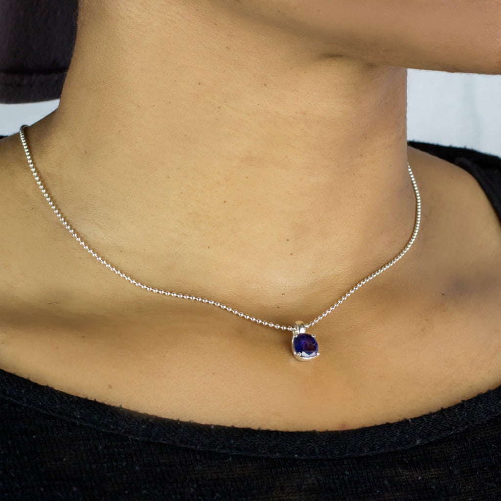 Iolite Pendant on Model