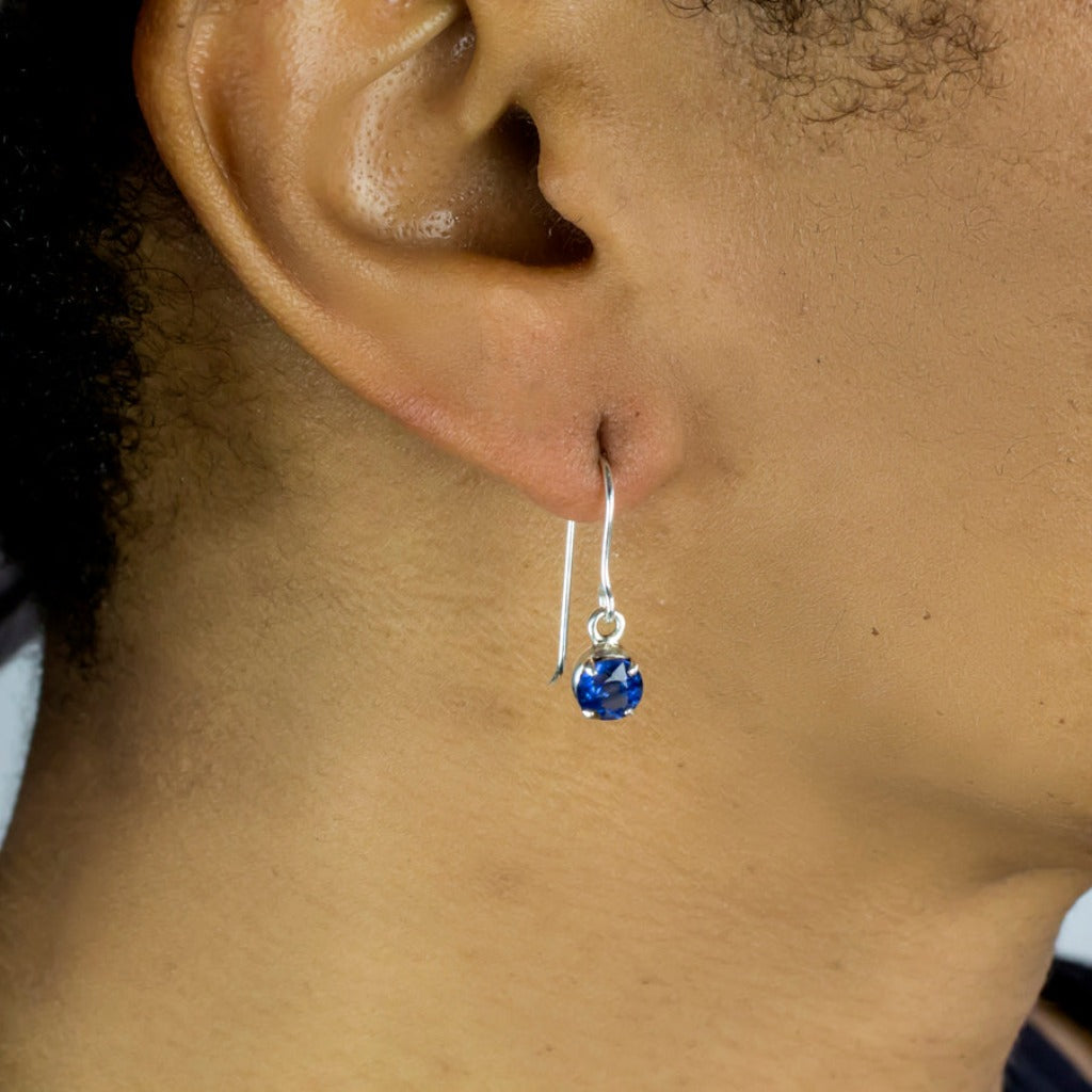 Kyanite Drop Earrings on model