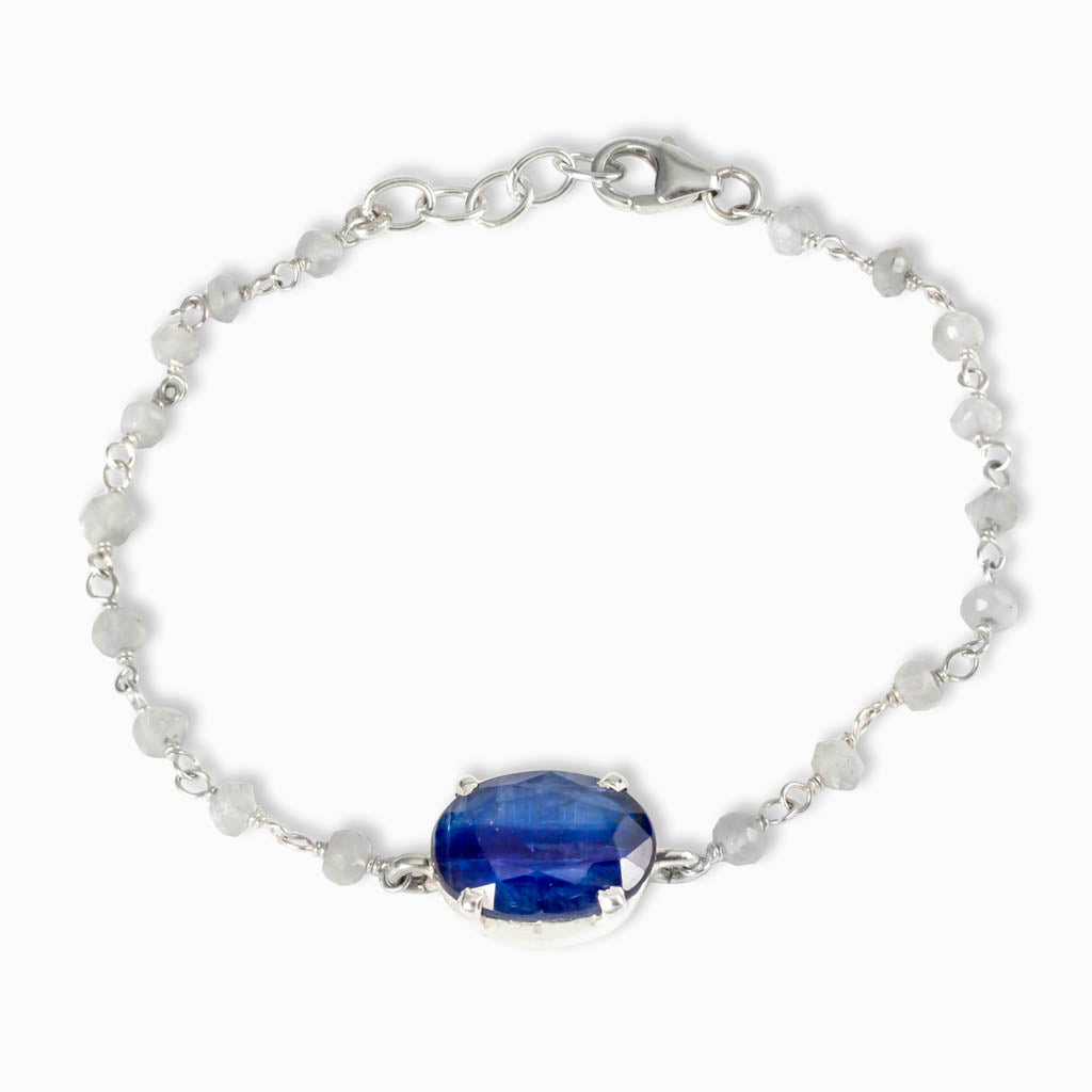 Kyanite & Rainbow Moonstone Bracelet Made In Earth