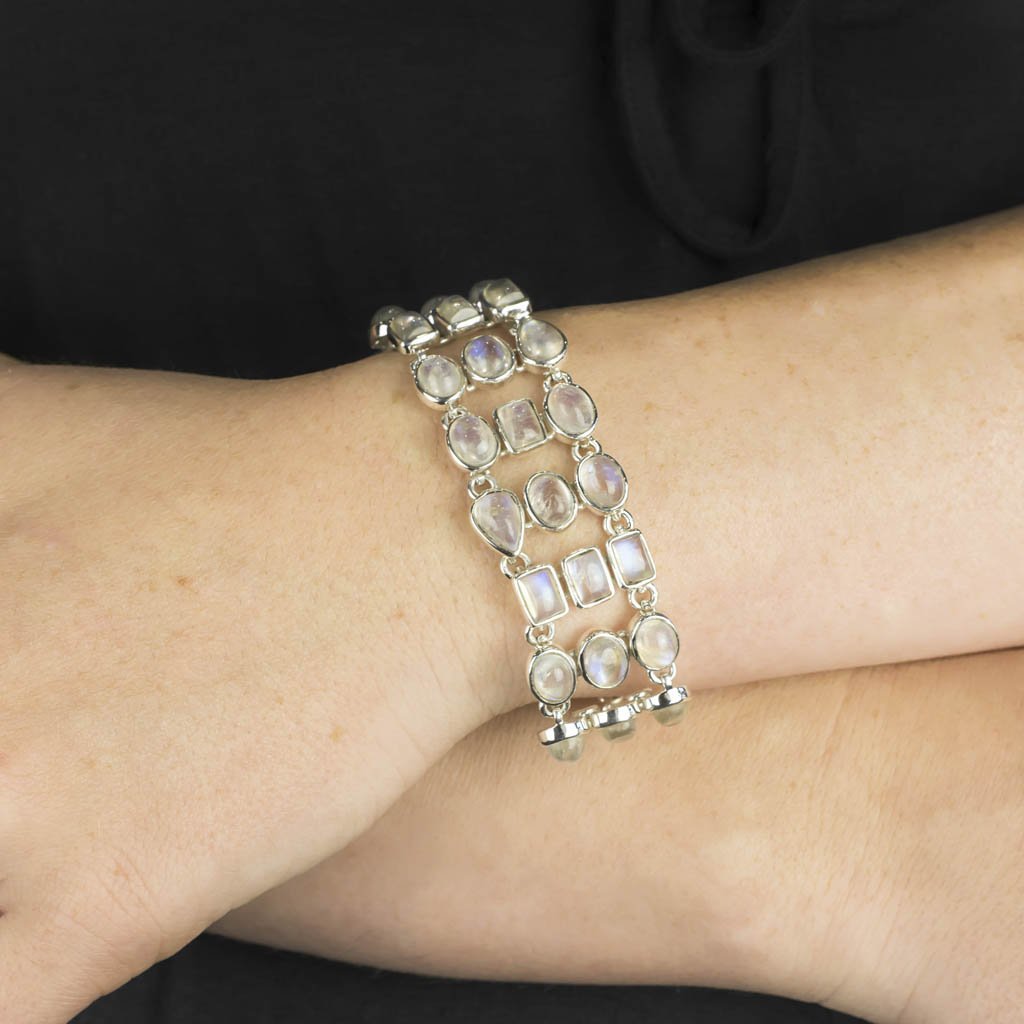 Rainbow Moonstone Bracelet on Model