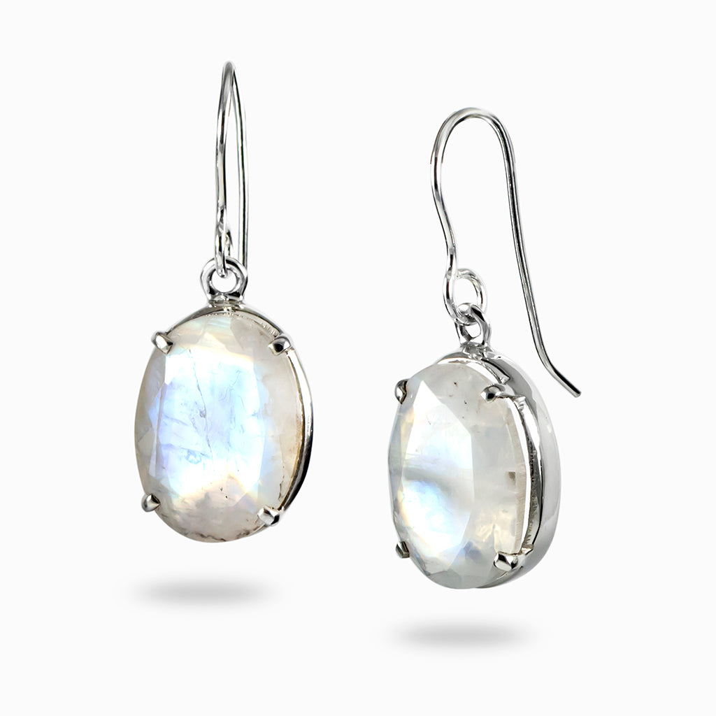 Rainbow Moonstone Drop Earrings Made In Earth