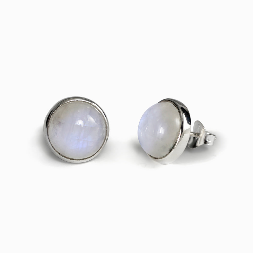 Rainbow Moonstone Stud Earrings Made In Earth