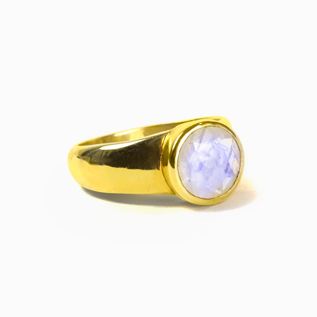 Vermeil Rainbow Moonstone Ring