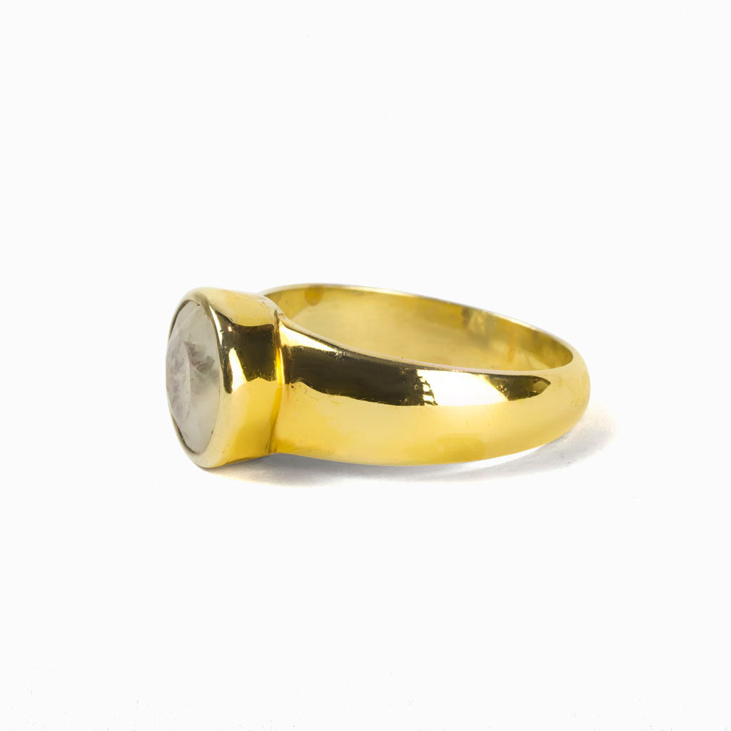 Vermeil Rainbow Moonstone Ring