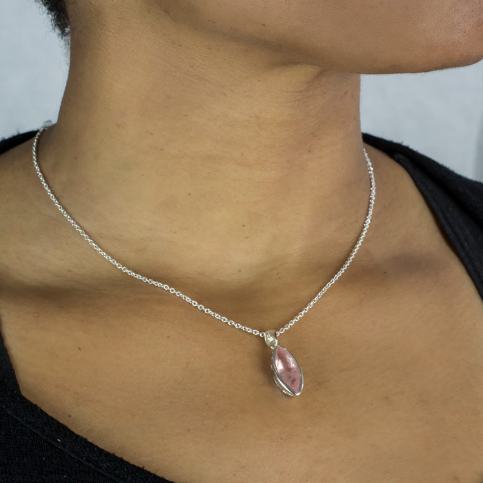 Morganite Pendant on model