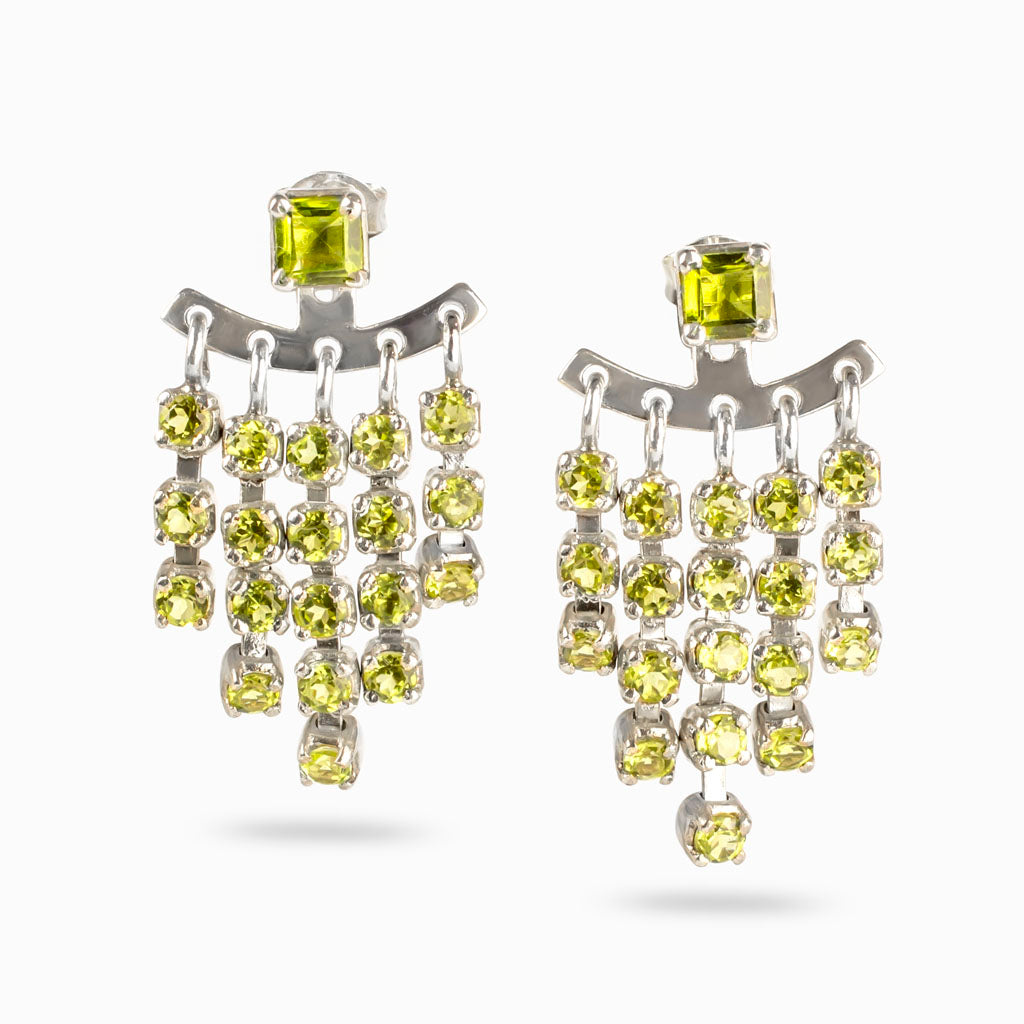 peridot stud drop earrings made in earth