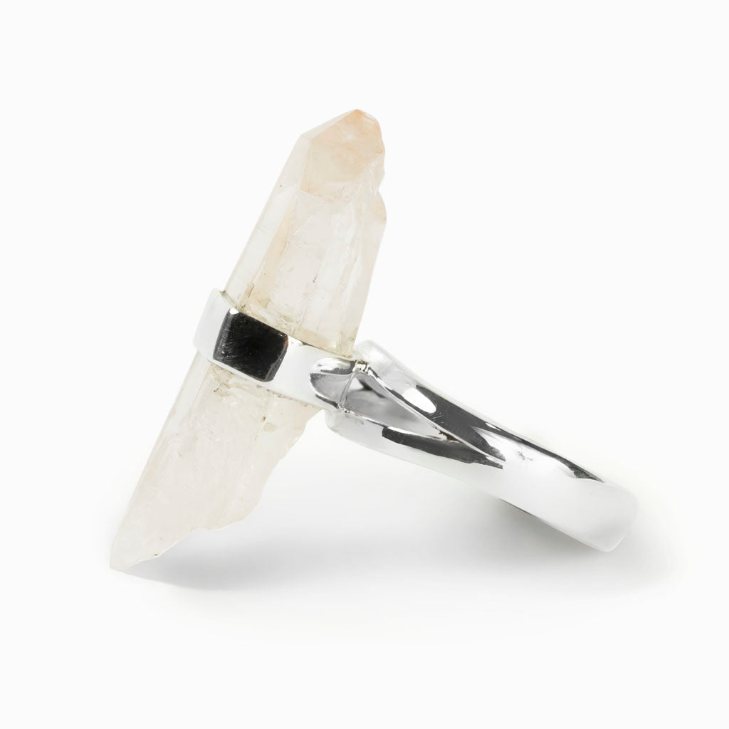 Pink Lemurian Quartz Ring