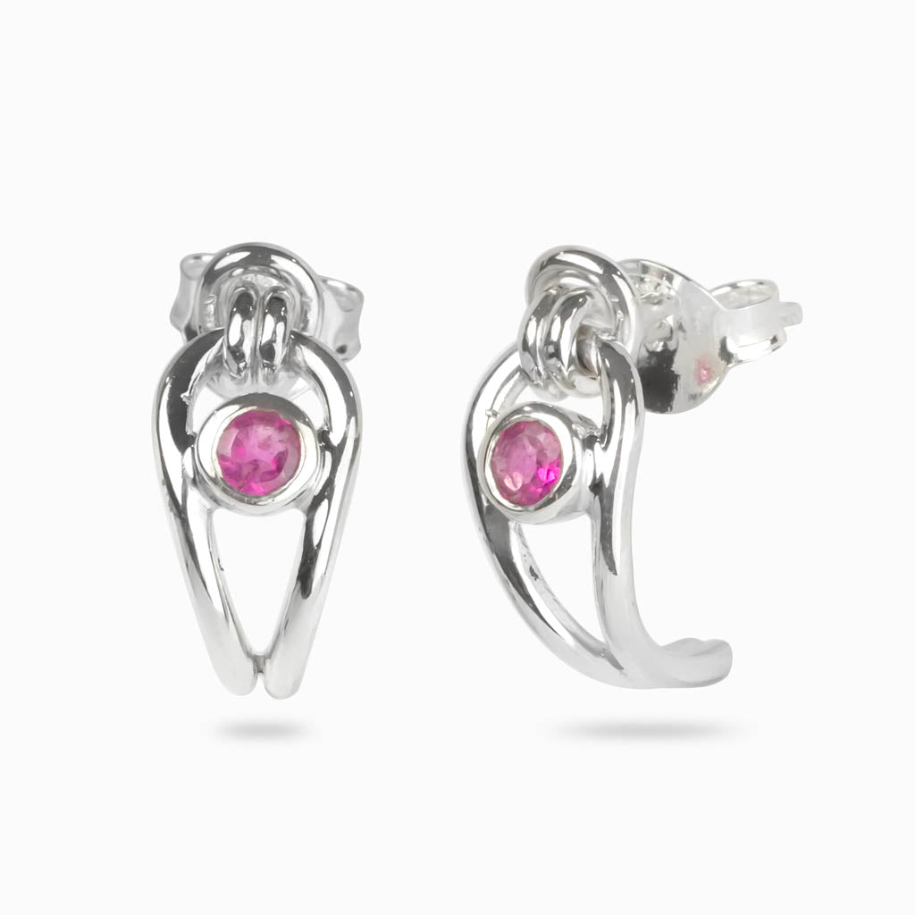Pink Tourmaline Stud Earrings Made In Earth