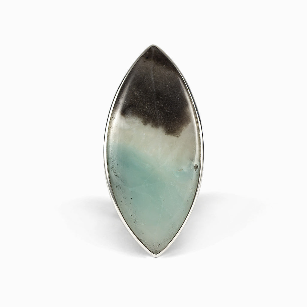 Black White Blue Quartzite Ring Made in Earth