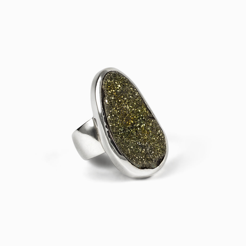 Rainbow Pryrite Ring