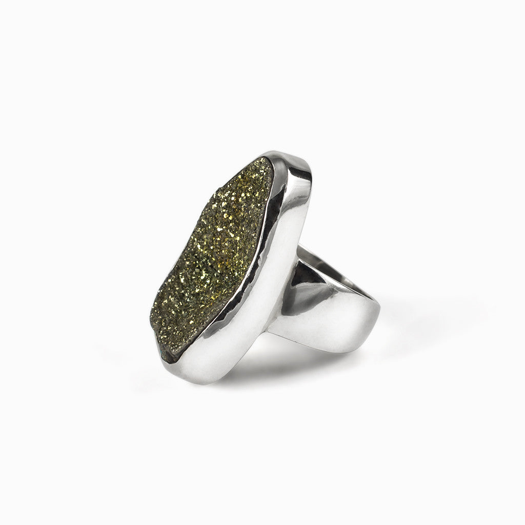 Rainbow Pryrite Ring