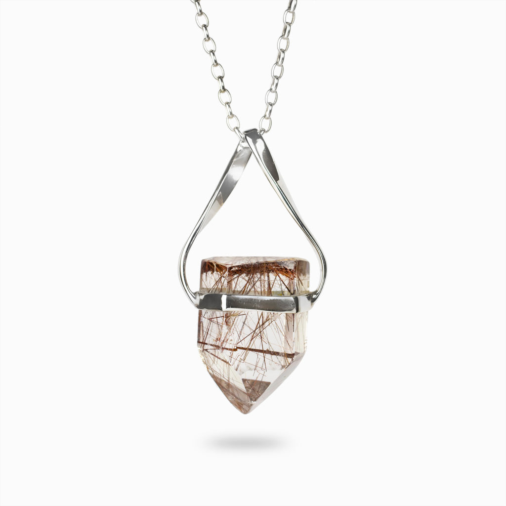Raw Red Rutilated Quartz Necklace