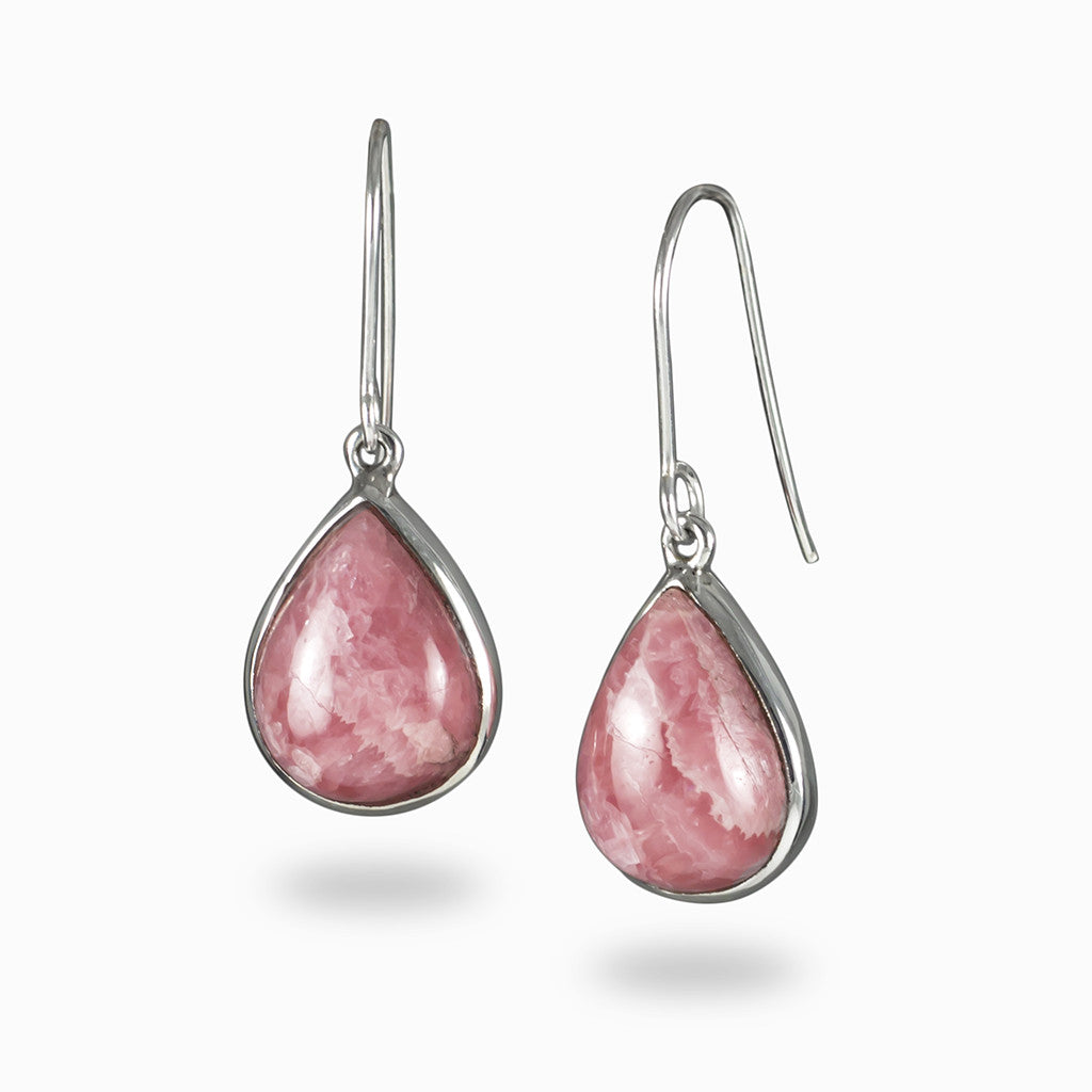 Rhodochrosite Drops Fancy Shape 42x9mm Drilled Beads Matching Pair, Fascinating popular Banding Patterns, Smooth Drops For Earring Making (37076)