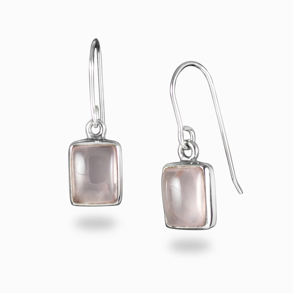Rose Quartz Drop Earrings Made In Earth