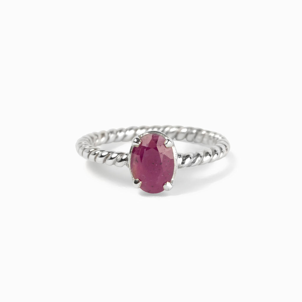 Violet Ruby Oval Ring
