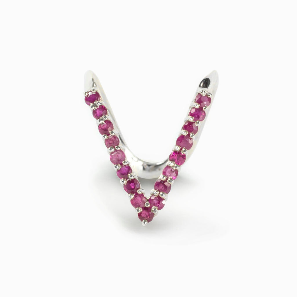 Violet Ruby V-Ring Made in Earth