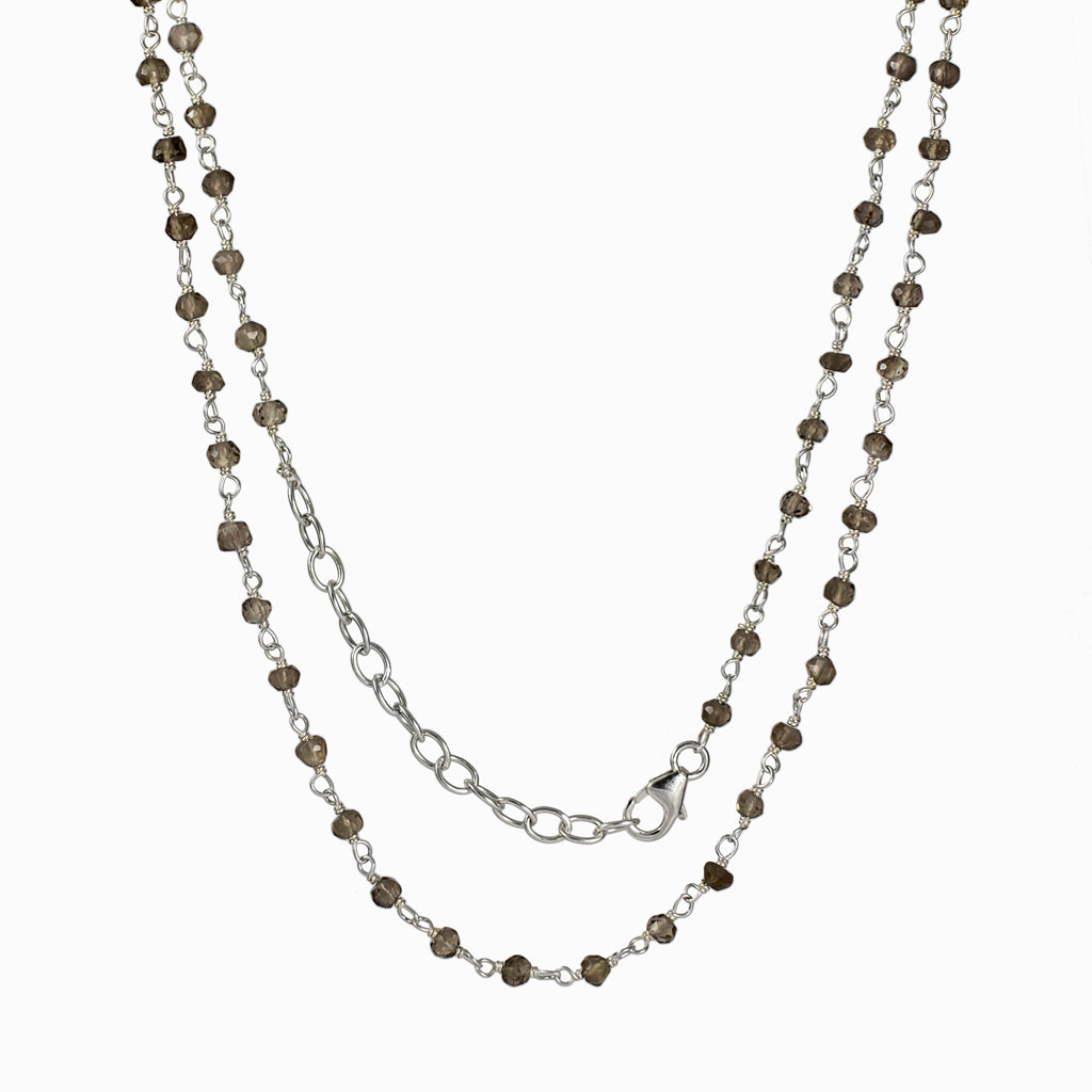 Sterling Silver and Semi-Precious Stone Beaded Chain Necklace