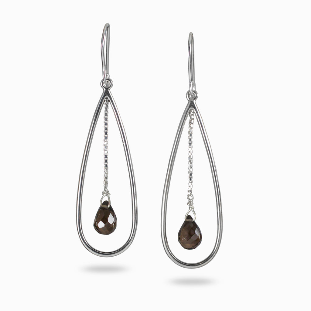 Smokey Quartz Drop Earrings Made In Earth