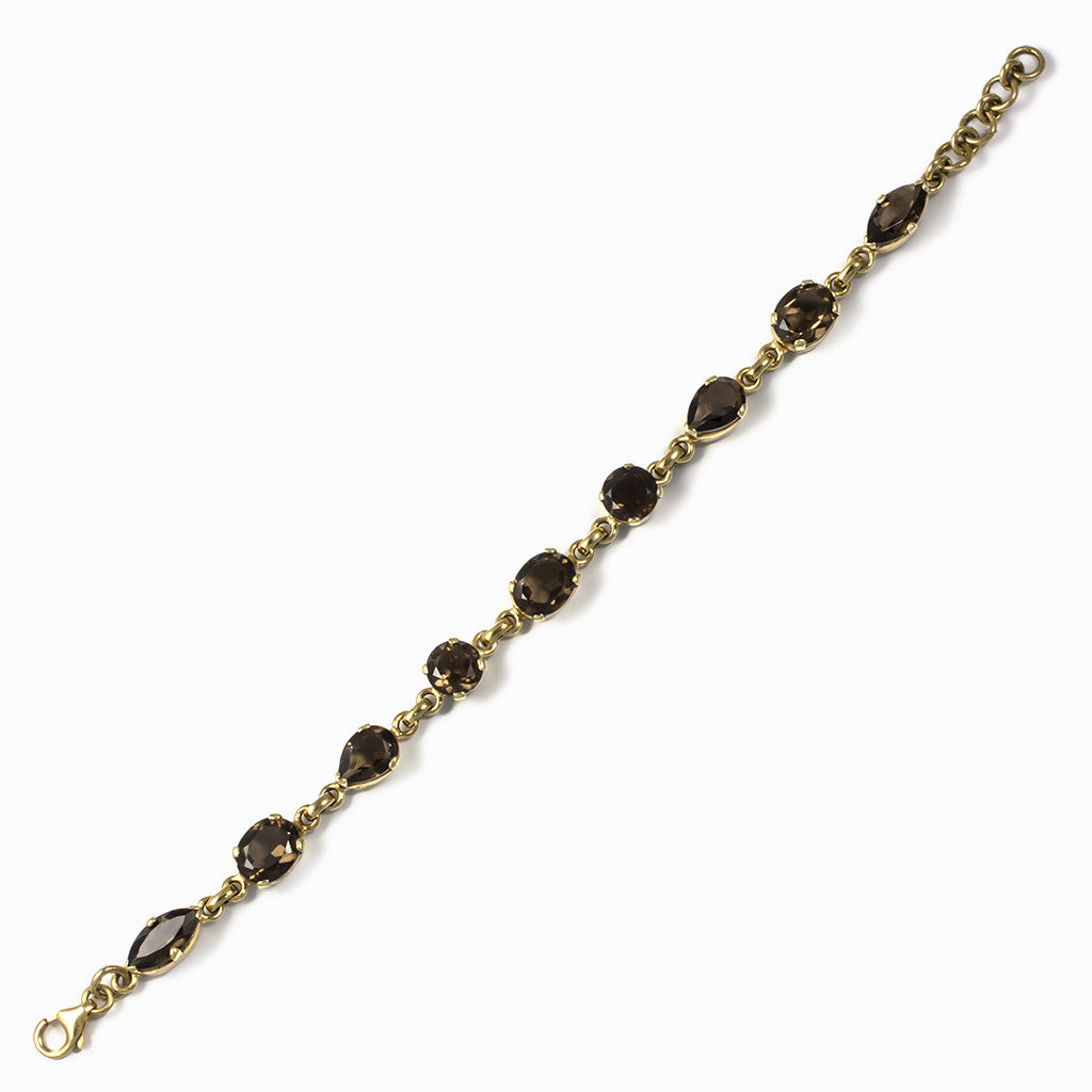 Smokey Quartz Bracelet 14k gold vermeilMade In Earth
