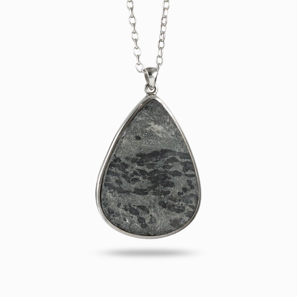Raw Tear Specular Hematite Necklace