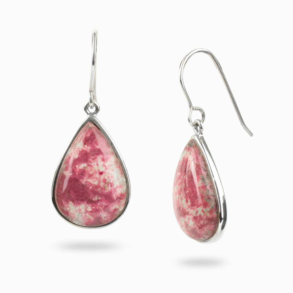 Thulite Drop Earrings Made In Earth