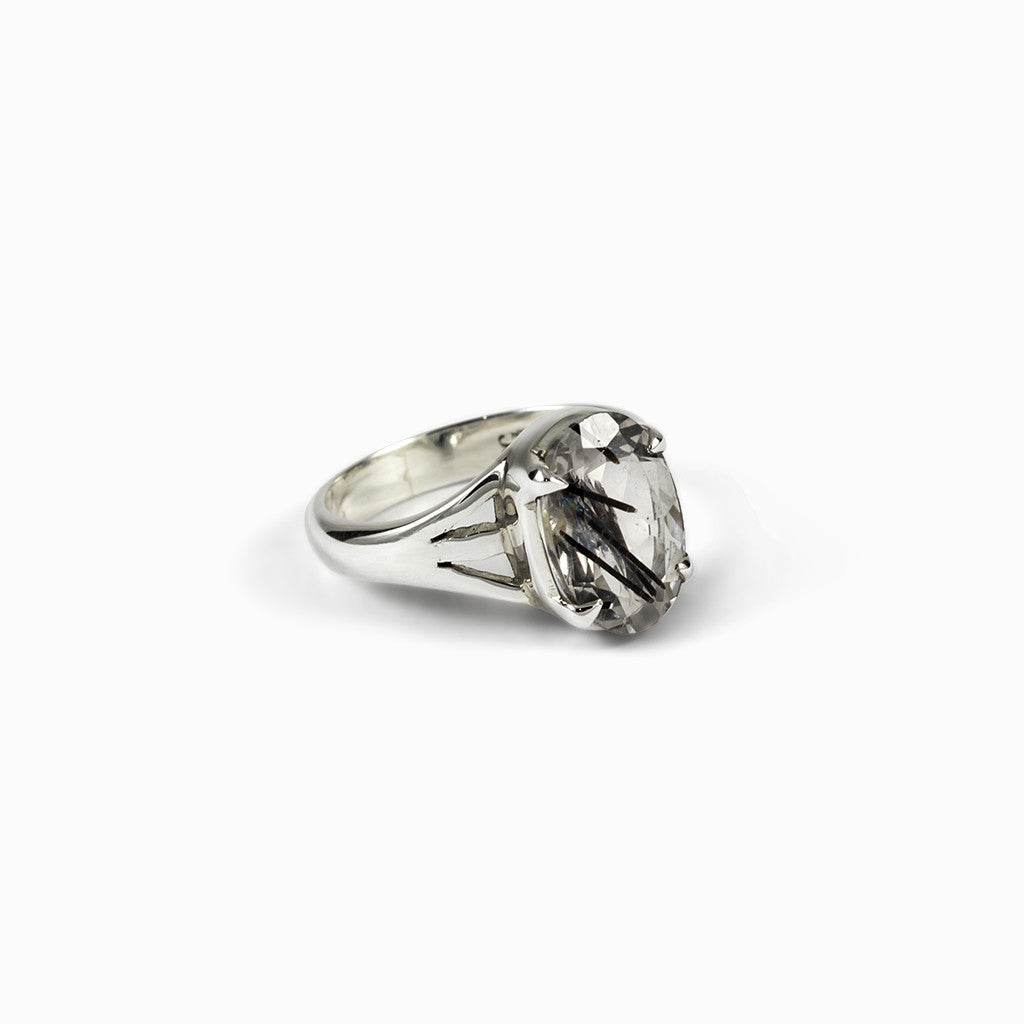 Tourmalinated Quartz Ring