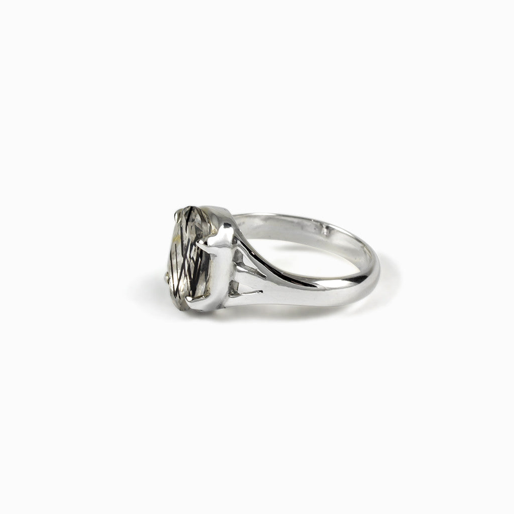 Tourmalinated Quartz Ring