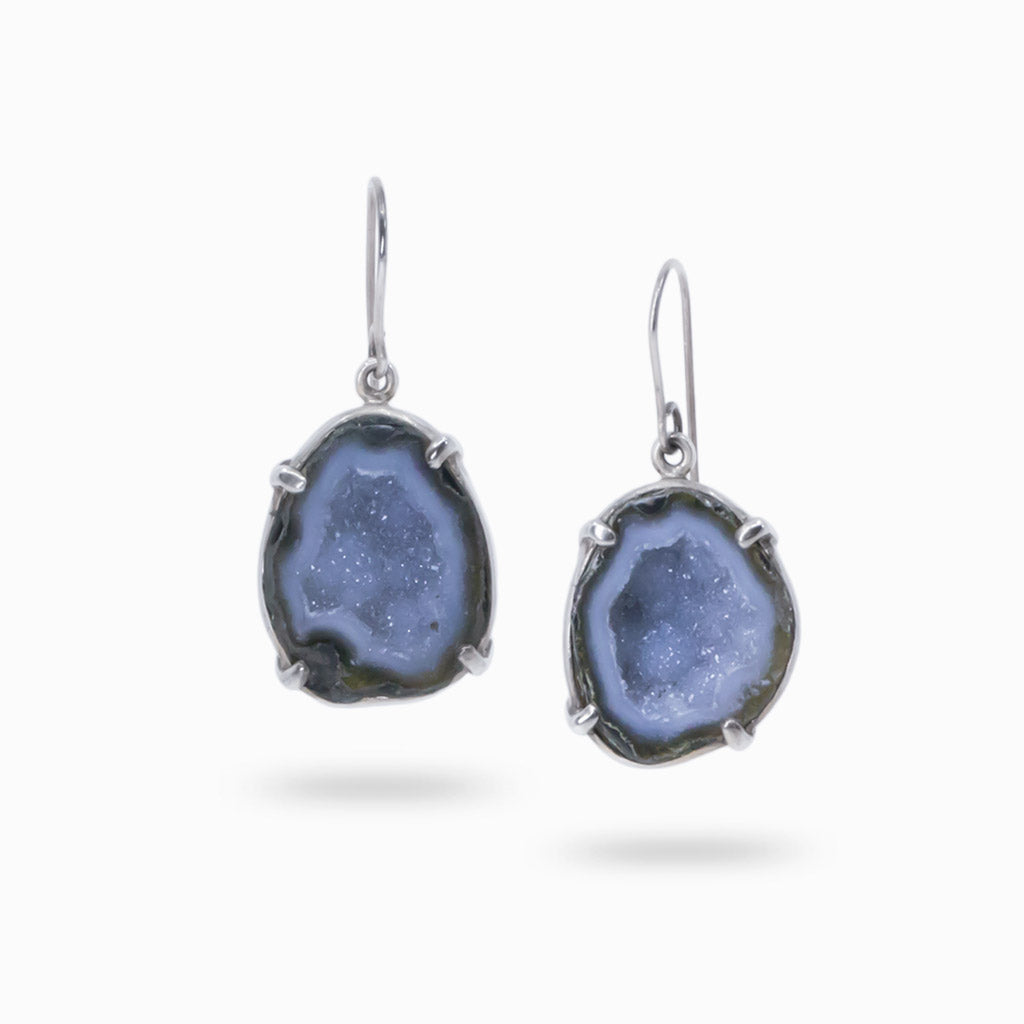 agate geode drop earrings