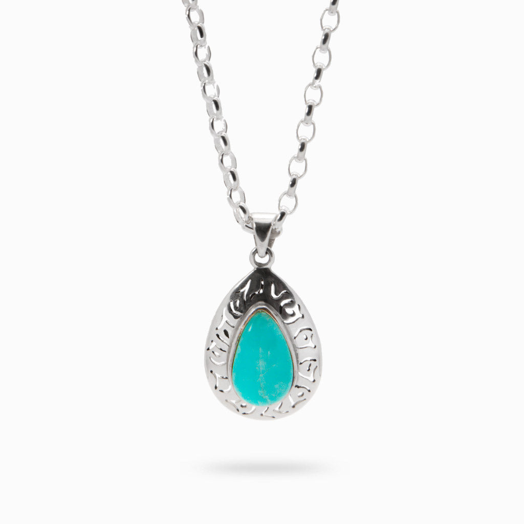 CABOCHON TEAR AMAZONITE NECKLACE