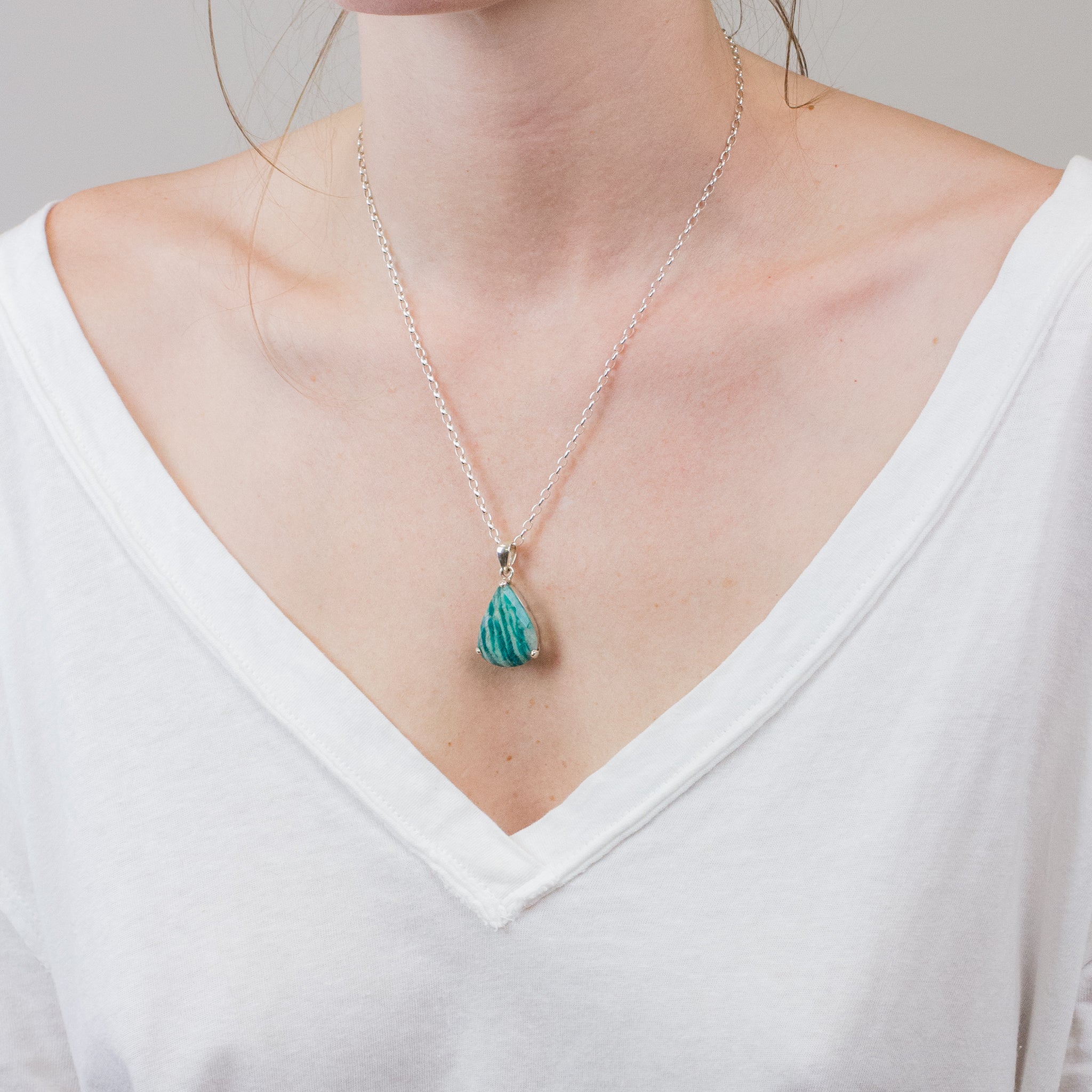 FACETED TEAR AMAZONITE NECKLACE