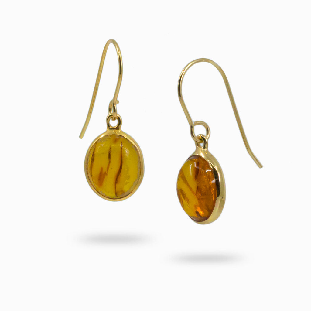 Gold vermeil finish Amber drop earrings